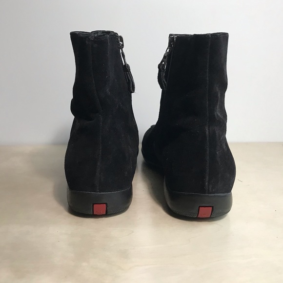 Suede Black Prada Ankle Boots - Picture 5 of 6
